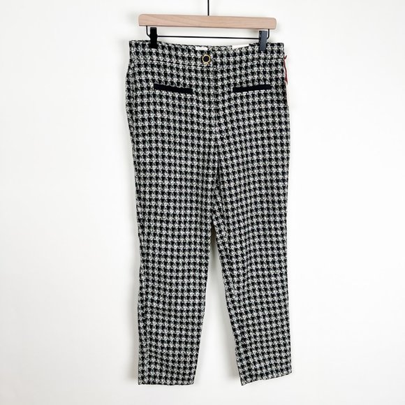 New Autres Filles Tweed Houndstooth Knit High Rise Skinny Trouser Pants Preppy - Picture 9 of 9